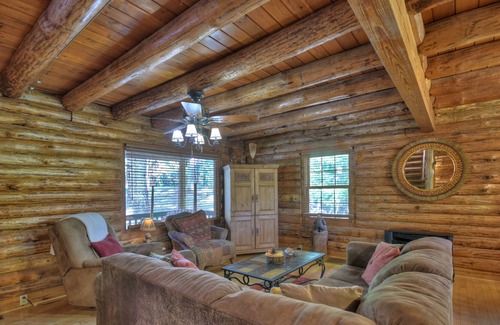 Eagle Mountain Cabin | Simpler Times is a real log cabin with kids game room and firepit.