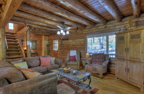Eagle Mountain Cabin | Simpler Times is a real log cabin with kids game room and firepit.