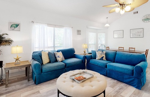 Clipper Cove House | Single-level home near beaches with a washer/dryer & central AC plus pool access