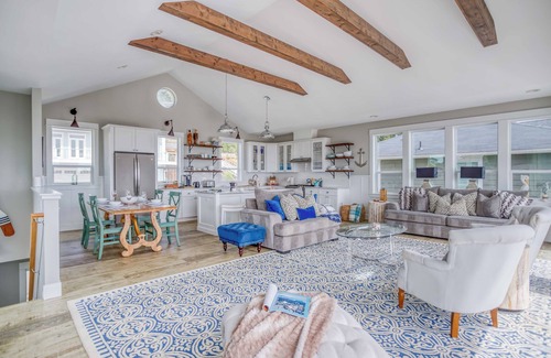 Nelscott House | Sky-High Ocean View Home in Olivia Beach has Double Decks, Hot Tub, King Suite!