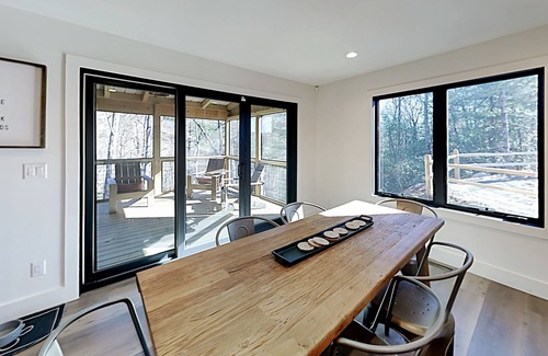 Pisgah Forest House | Sleek house with screened porch, fireplace, & soaking tub - Dogs OK