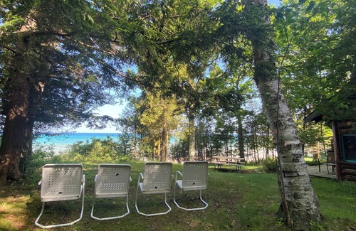 Harbor Springs Cabin | Small Log Cabin , Lake Michigan beachfront, Good Hart area