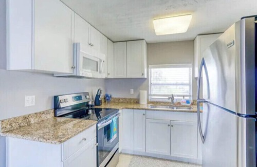 Flagler Beach Condo | Snowbirds save 50% clean,pet friendly,2 BR -50 ft from Flagler Beach downtown