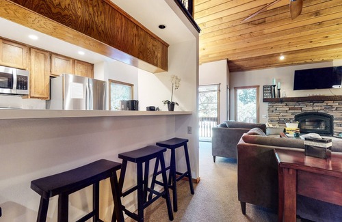 Mammoth Lakes Condo | Snowcreek I 28, Light and Bright Corner Condo with Mountain Views and Fireplace by RedAwning