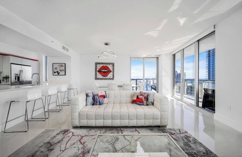 Hallandale Beach Apartment | ★ Sophisticated Miami Retreat at Beachwalk with Expansive Balcony Views