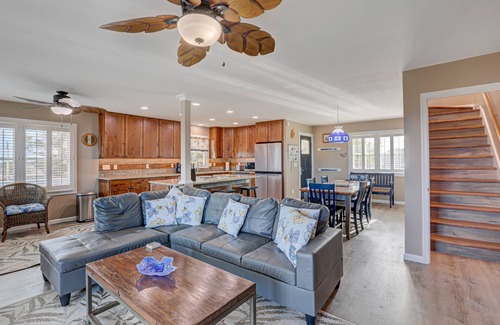 Frisco House | Sound-front house with private washer/dryer, central AC, and private hot tub