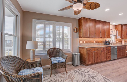 Frisco House | Sound-front house with private washer/dryer, central AC, and private hot tub