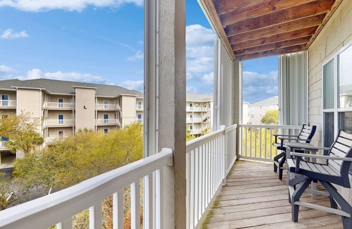 Indian Beach Condo | Sound side condo with sunset view balcony - close to pool, hot tub, and pier