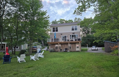 Gray House | Spacious 3 level home on Little Sebago Lake with sandy entry.
