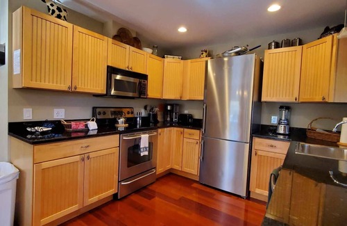 Manchester Center House | Spacious 3 level Townhome on Private Property ~ Walk in Town ~ Deck & Views