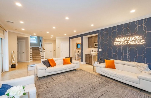 A-Zone Villa | Spacious 6 Bed 5 Bath Beach Home with Elevator, Pool & Decks Steps from the Beach