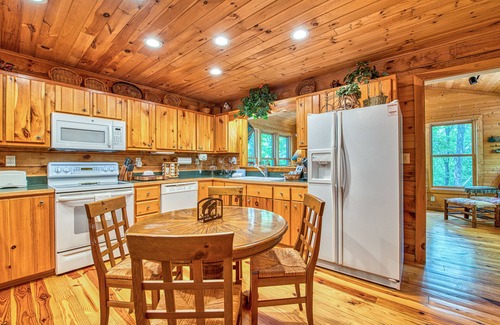 Wildwood Mountain House | Spacious cabin w/private hot tub, pool table, deck, fireplace, 2 kitchens & A/C