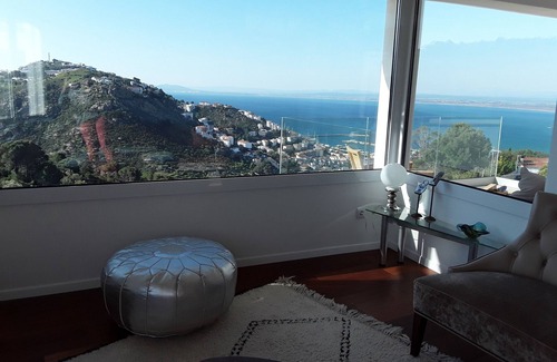 Roses Town Center Villa | Spacious designer villa with stunning sea and mountain views, pool and hot tub