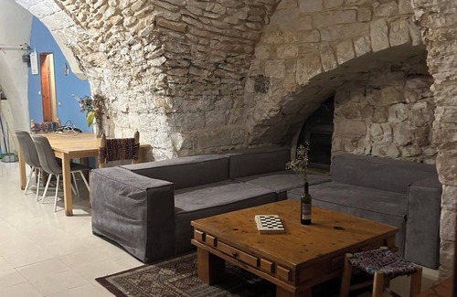 Safed Old City House | Spacious Family home with huge patio steps above HaAri and amazing view of Meron