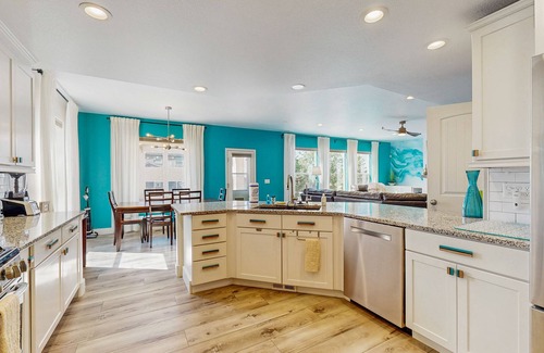 Wolf Ranch House | Spacious home with fenced in yard and dog friendly, fire pit and foosball table
