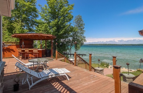 Williamsburg House | Spacious LAKE FRONT home w/100' DOCK & Hot tub on Elk Lake mins to TORCH LAKE