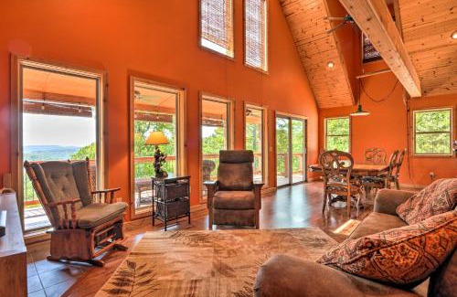Eureka Springs House | Spacious Log Cabin with Fire Pit and Game Room!