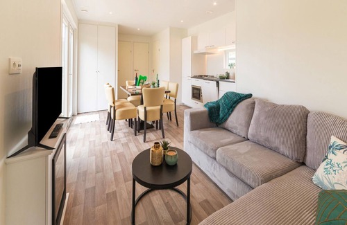 Erezee House | Spacious mobile home with terrace, near a brook