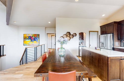 Granby House | Spacious mountain view home with gas fireplace, hot tub, & balcony