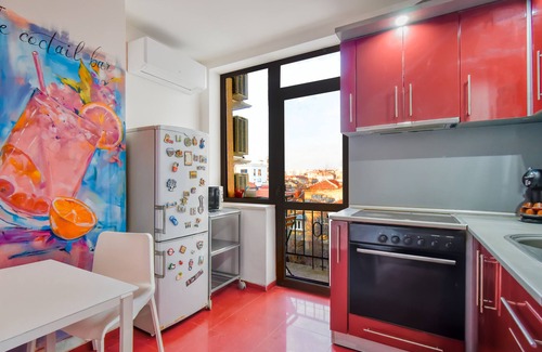 Sofia City Center Apartment | Spacious Room in the Center - Kitchen + Smart TV
