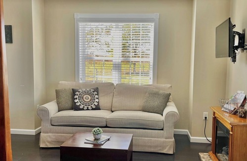 Ephrata Apartment | Spacious SIgnature Suite on country farmland and a beautiful farmland view from windows and front porch