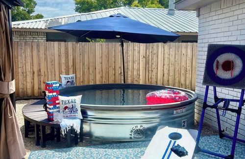 Grand Prairie House | Speakeasy-game room, Gatsby-themed, heated stock tank pool