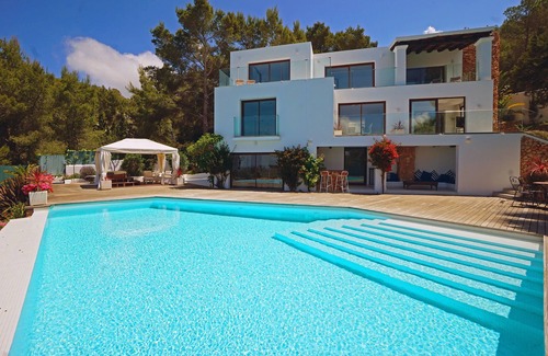 Sant Antoni de Portmany Villa | Spectacular 180 DEGREE VIEWS SEA/SUNSET 2 SWIMMING POOLS, JACUZZI, GYM ,TENNIS