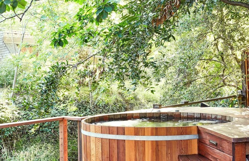 Mill Valley House | Spectacular Japanese Modern Designer Home — Hot Tub and Zen Garden