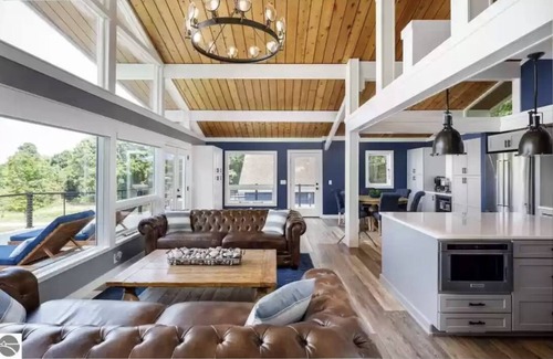 Lake Leelanau Cottage | Spectacular view of Lake Michigan on wooded 37 acres access to beautiful beach