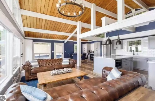 Lake Leelanau Cottage | Spectacular view of Lake Michigan on wooded 37 acres access to beautiful beach