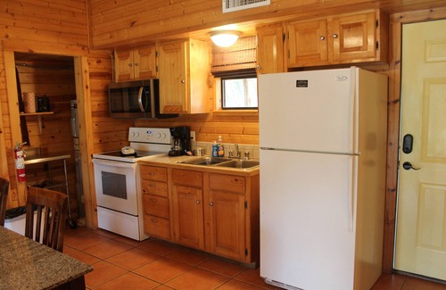 Leakey Cabin | Springs Cabin with water view, overlooking the beautiful Leakey Springs