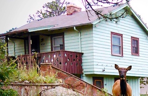 Estes Park Cabin | Stay in this charming vintage cabin with a wood burning fireplace,