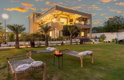 Faridabad Villa | Stayvista at Asante Farms With Pool in Mangar