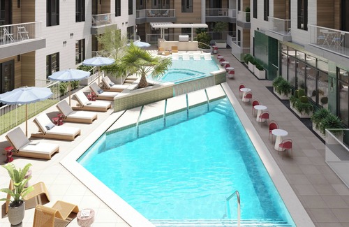 South Lamar Condo | Steps from Zilker & Lady Bird | Private Balcony + Pool, Terrace, Dining, Bar