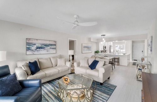 Vanderbilt Beach Condo | Steps to Vanderbilt Beach | Bright 2BR + Den with Bay Views