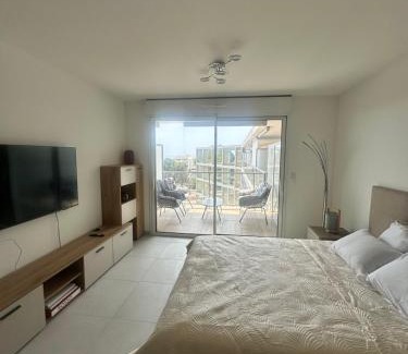 Saint-Laurent-du-Var Apartment | Studio en bord de mer avec piscine sur le toit