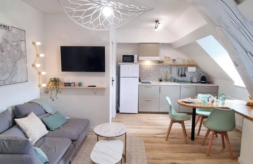 Secteur 1 Apartment | Studio Hagaki, postcard view of Grenoble, train station and streetcar 200m away, Netflix