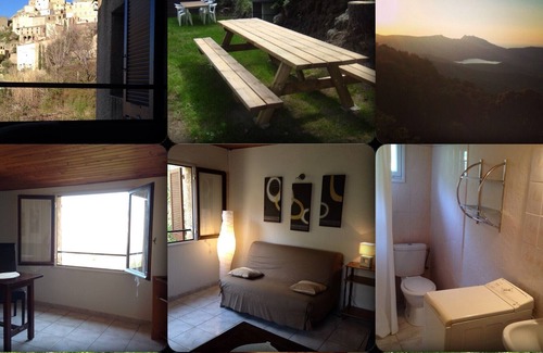 Speloncato Apartment | Studio: typical village between sea & mountains. ground floor. magnificent view