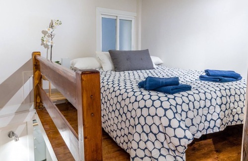 Barrio de La Latina Apartment | Studio with the bedroom in a high ceiling. Fully equipped with internet