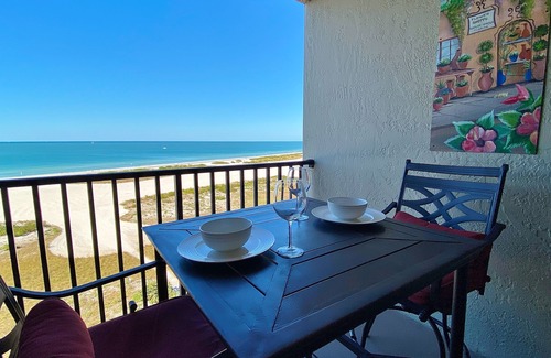 Sand Key Condo | Stunning beachfront escape with heated pool, hot tub & Gulf-view balcony