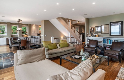 Michiana House | Stunning lakefront home & guest house with pool, beach, terraces, & views