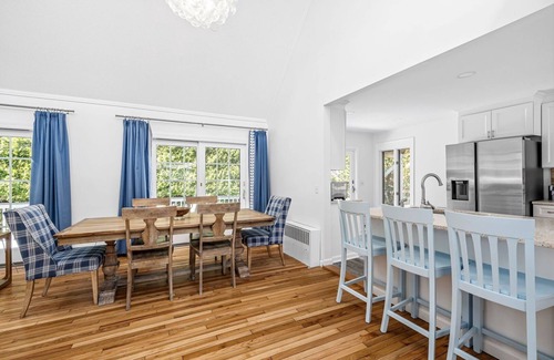 Narragansett House | Stylish coastal retreat w/water views, cozy outdoor firepit &shower, alfresco dining&more!