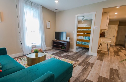 Seward Condo | Stylish Mid Century Modern Apartment in Walkable Neighborhood