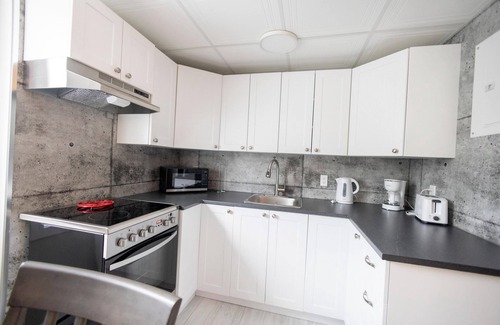 Rouyn-Noranda Apartment | Suite with closed bedroom and sofa bed near Plage Kiwanis (Le Centre-Ville)