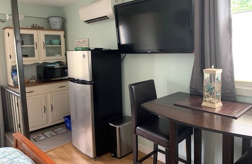 Courtenay Apartment | Sunny suite near the ocean! Private entrance, fireplace, king size bed.
