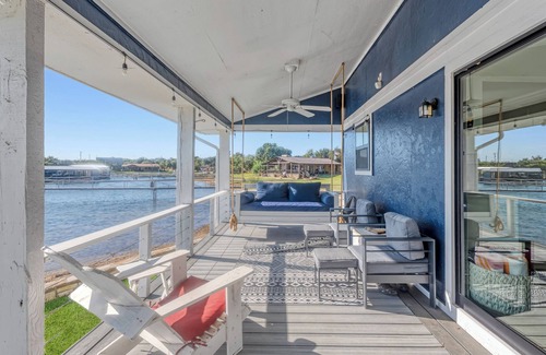 Graford House | Sunrise Shore: Lakefront property with a private dock and slide. Sleeps 14