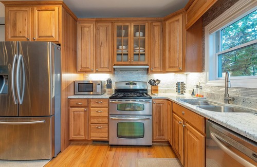 Forest Lake Heights House | Sunset Haven on Lake James | Private Dock, Fire Pit & Game Room!