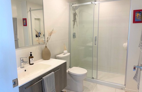 Mount Pleasant Condo | Sunset view 2 bed, 2 bath condo in heart of Mount Pleasant w/gym + deck