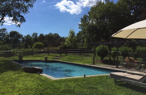 Lakeside House | Super comfy, chic converted barn with saltwater pool on 6 acres.