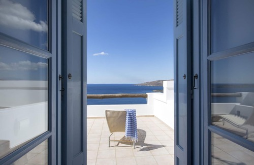 Ydrousa Villa | Superior seafront retreat with private pool, garden and exceptional sunset views